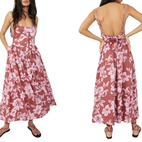 NWT FREE PEOPLE the perfect sundress in watermelon combo size XS/S - Picture 4 of 13